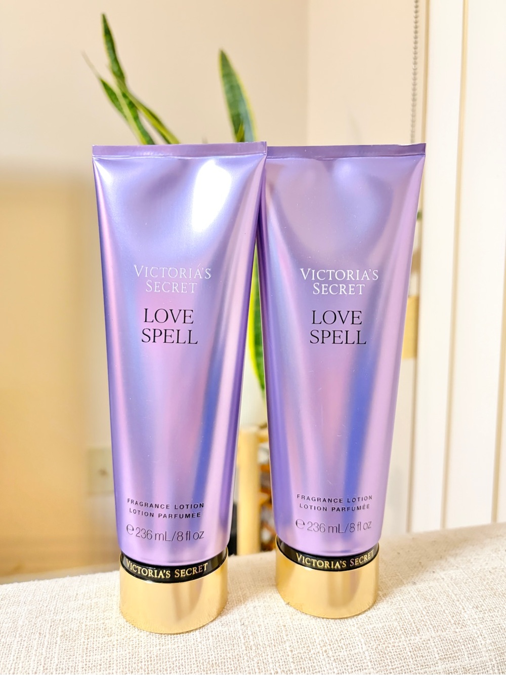 Victoria's Secret Love Spell Fragrance Lotion - Purple Pack of 2 New